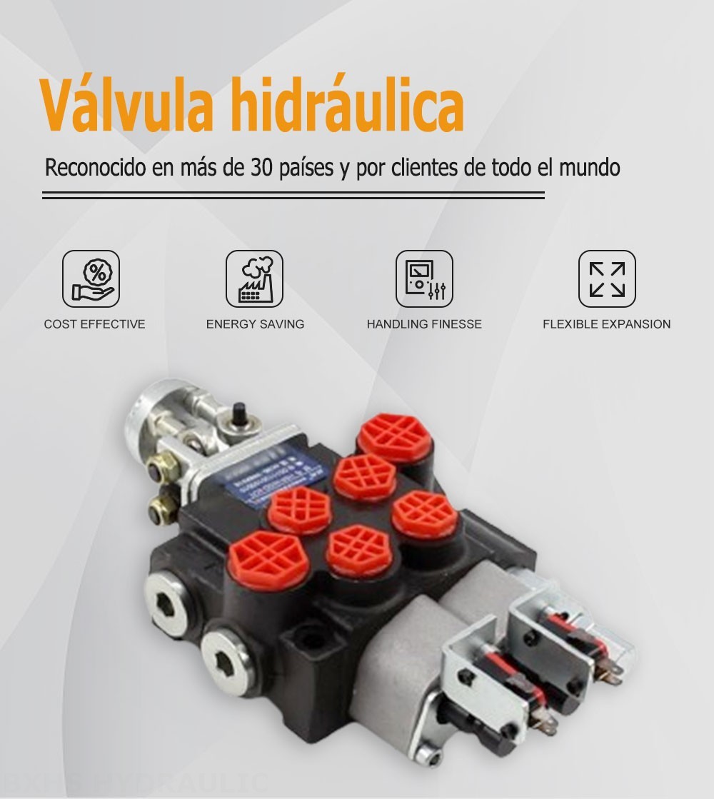 P40 Micro Switch Joystick 2 carretes Válvula direccional monobloque